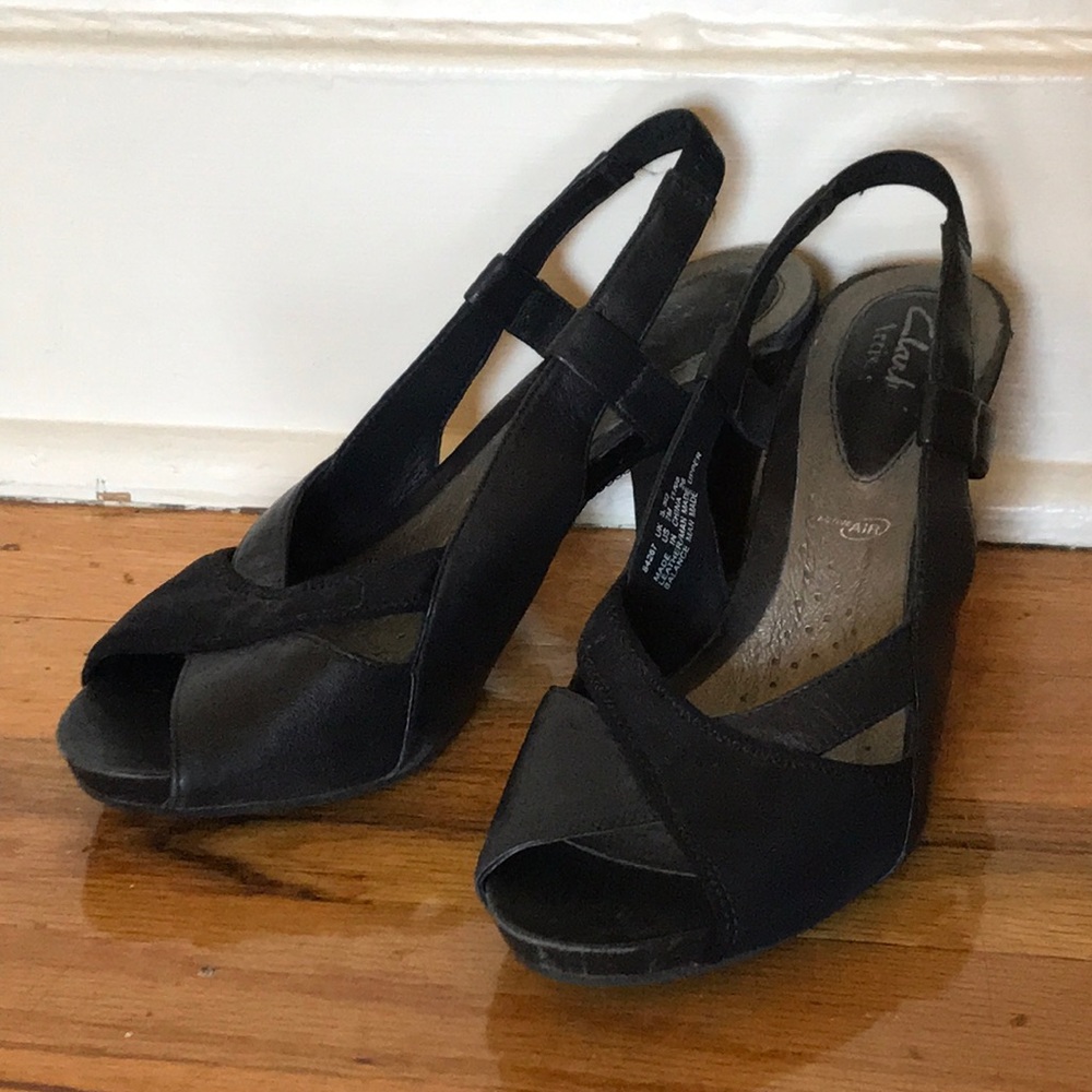 Open-toe Clark’s heels